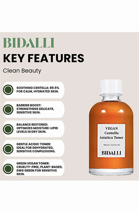 [BIDALLI] Vegan Centella Asiatica Toner (160Ml/5.41fl.oz)