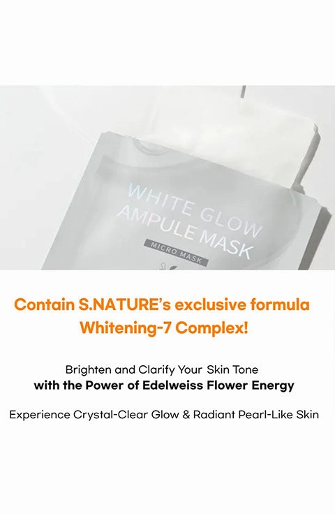 [S.NATURE] White Glow Ampule Mask (1Pcs Or 1Box(5Pcs)