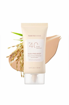 [THANK YOU FARMER] Sun Project Rice Tinted Mineral Sunscreen SPF40 (50Ml/1.69fl.oz)