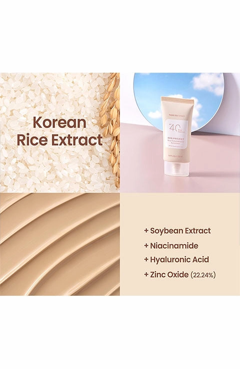 [THANK YOU FARMER] Sun Project Rice Tinted Mineral Sunscreen SPF40 (50Ml/1.69fl.oz)