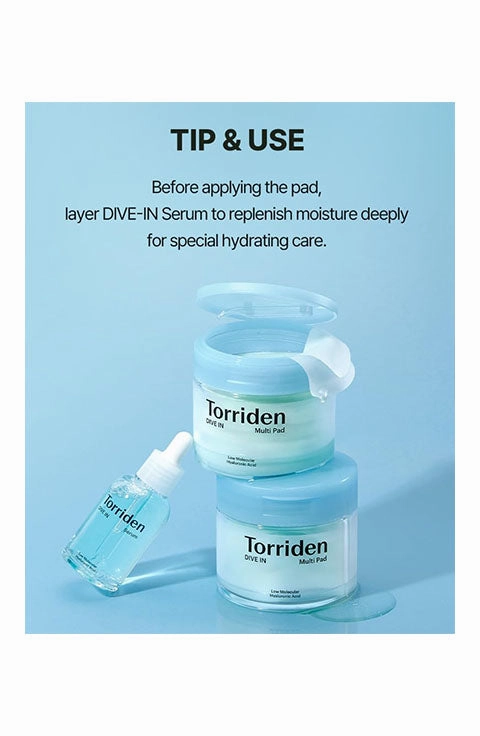[Torriden] Dive-in Vegan Hyaluronic Acid Toner Pads for Face (80ct)