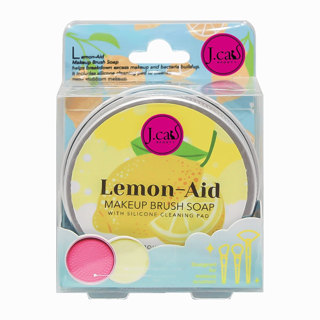 Lemon-Aid Makeup Brush Soap with Silicone Cleaning Pad