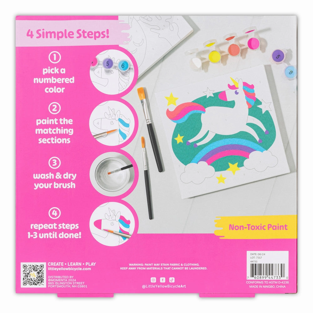 Little Yellow Bicycle Unicorn & Mermaid Paint-by-Number Kit - Arts Craft Set