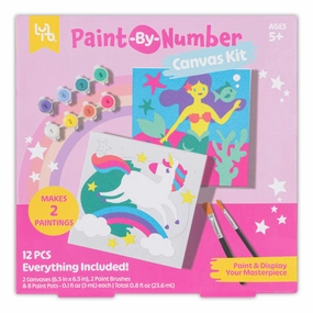 Little Yellow Bicycle Unicorn & Mermaid Paint-by-Number Kit - Arts Craft Set