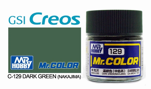 Mr. Hobby Mr. Color C129 Semi Gloss Dark Green - Nakajima 10ml Bottle