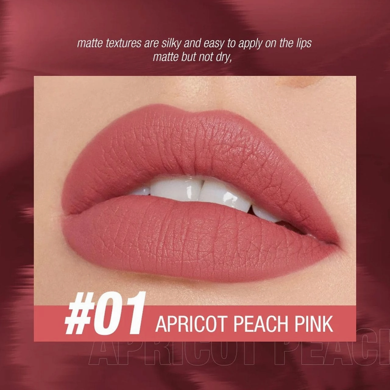 O.TWO.O High Energy Heavy Mist Matte Lip Glaze 01 Apricot Peach Pink