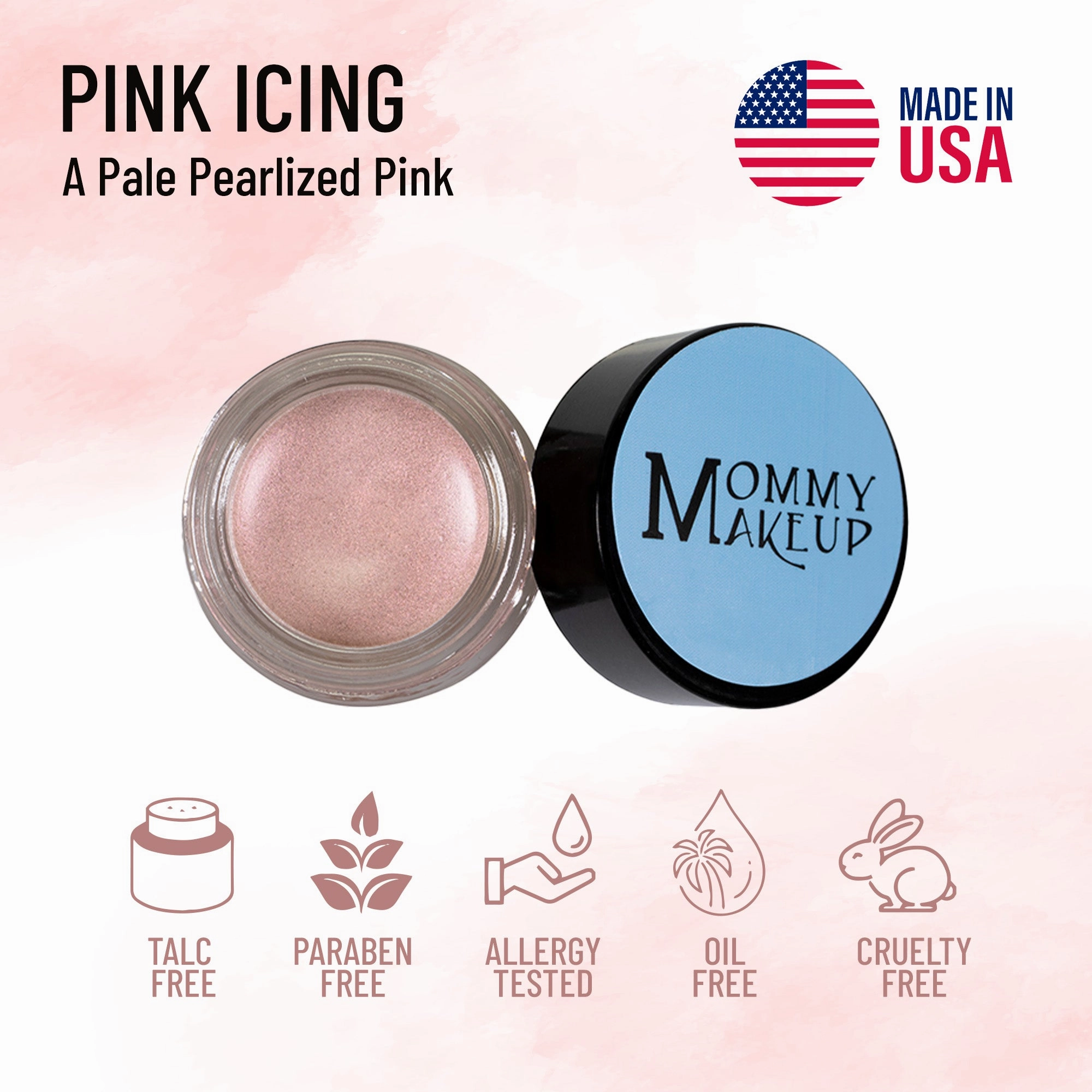Pink Icing Any Wear Creme - A Waterproof Multi-tasking creme to powder product for eyes, cheeks & lips. Can be worn anywhere