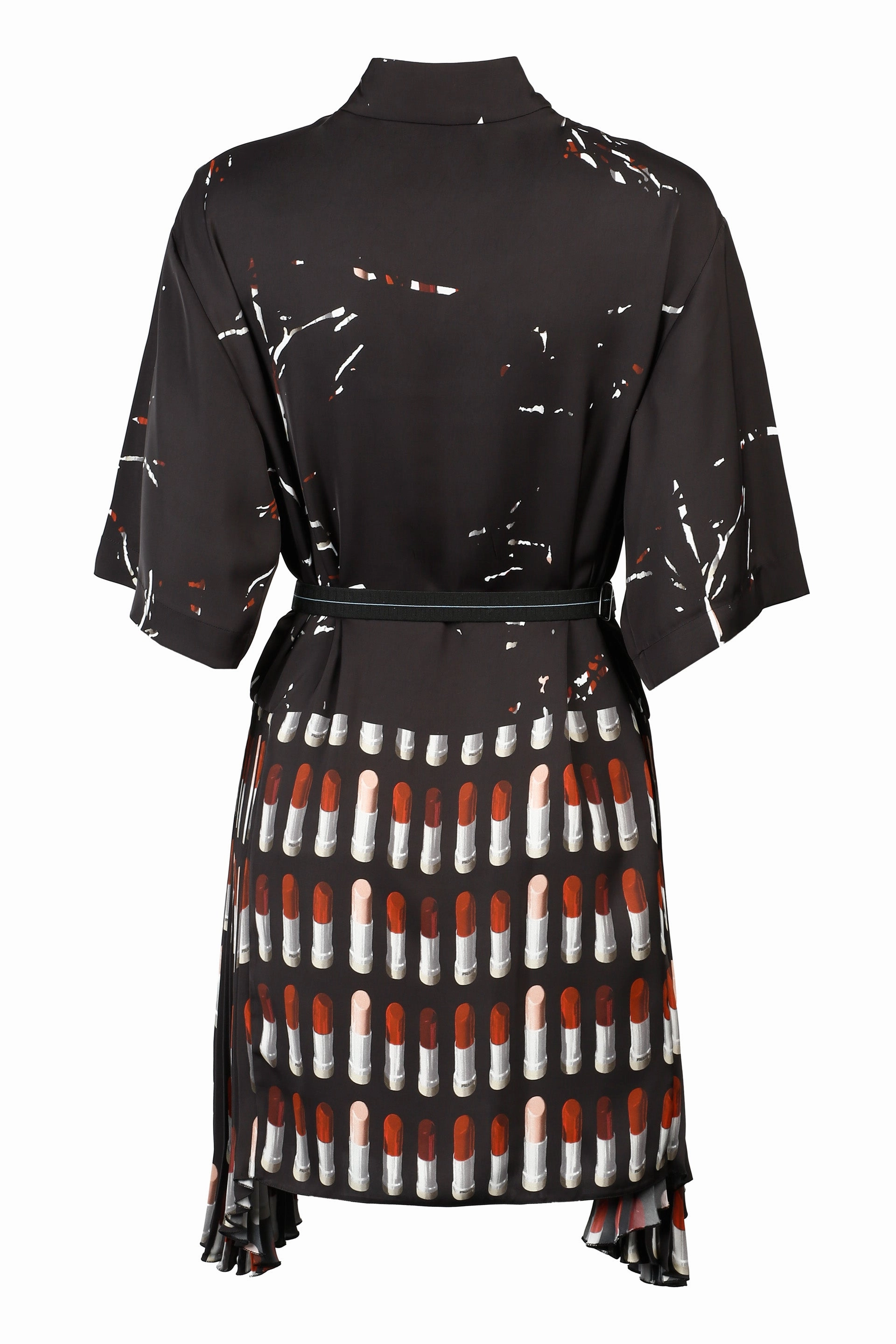 Prada Lipsticks Printed Short Sleeved Dress