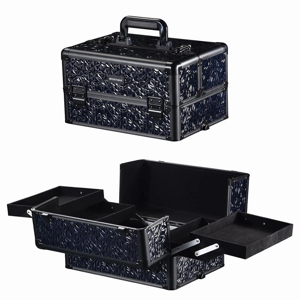 TheLAShop 4 in 1 Rolling Makeup Case on Wheels(4) Cosmetic Case Black
