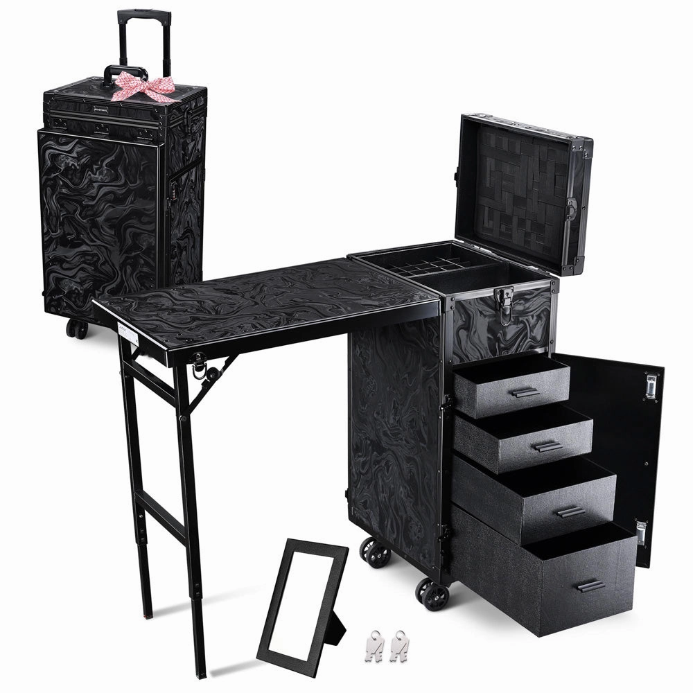TheLAShop Rolling Makeup Station Hair Nail Workstation Drawers