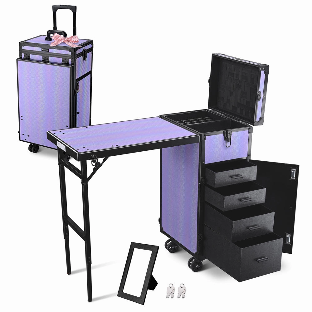 TheLAShop Rolling Makeup Station Hair Nail Workstation Drawers
