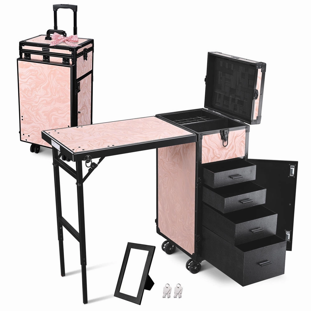 TheLAShop Rolling Makeup Station Hair Nail Workstation Drawers