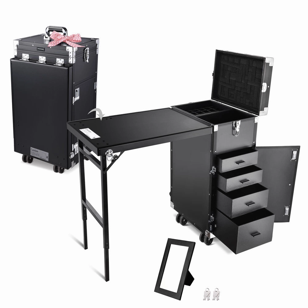 TheLAShop Rolling Makeup Station Hair Nail Workstation Drawers
