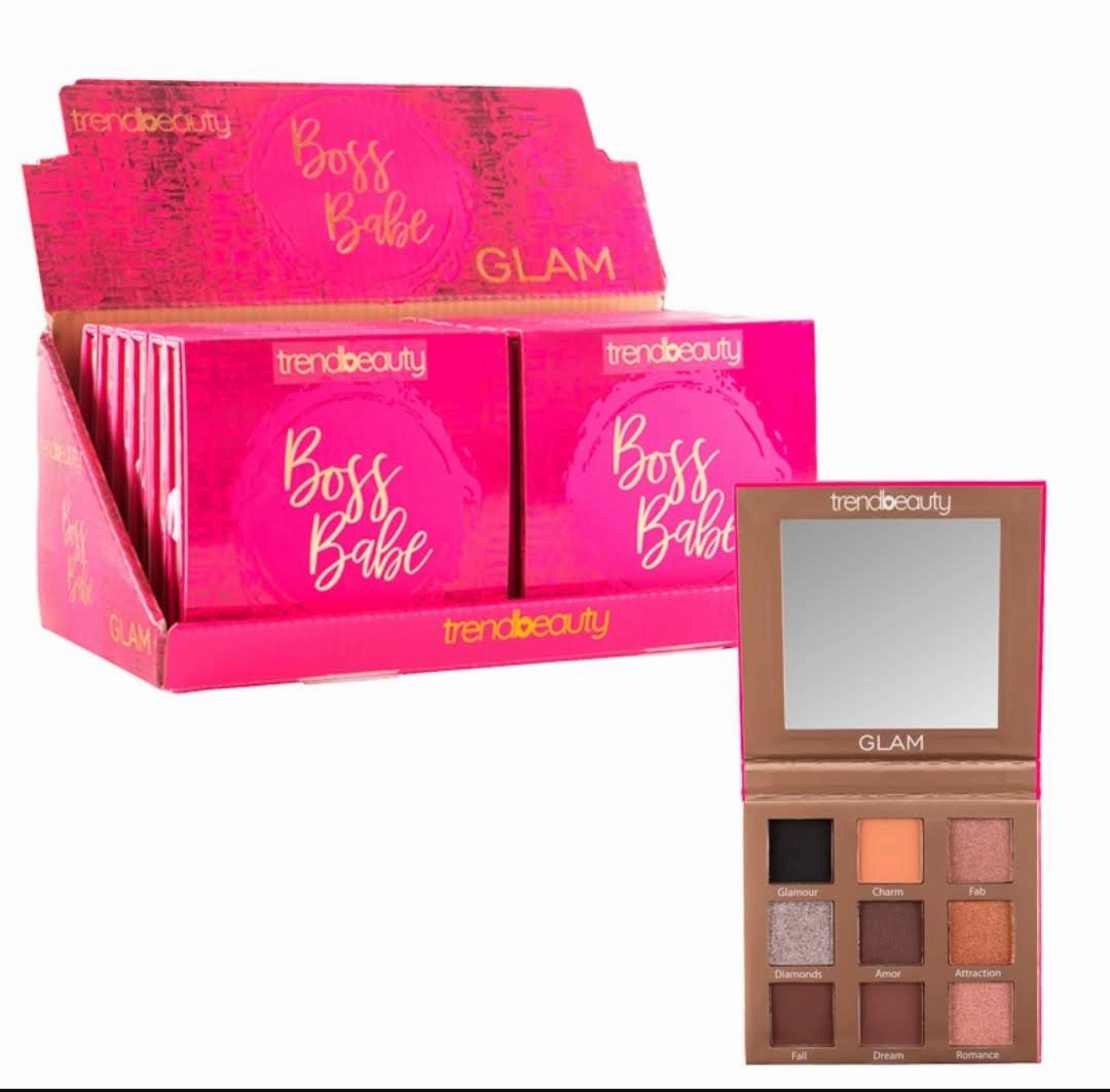 TREND BEAUTY - GLAM  EYESHADOW PALETTE - DISPLAY 12 PCS
